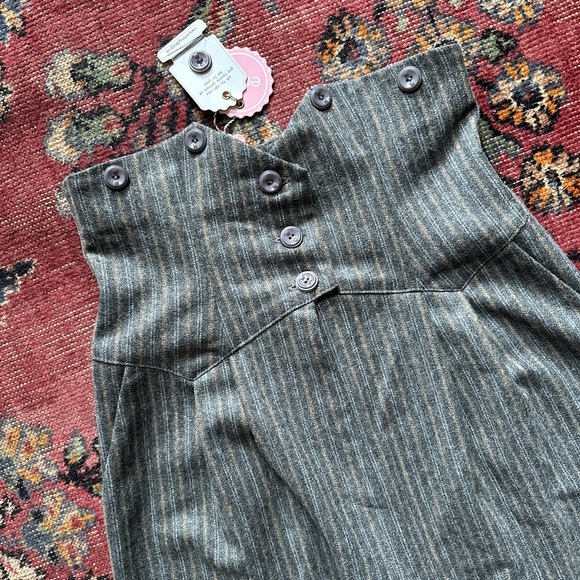 Emmy of Sweden Miss Fancypants Slacks Grey Stripe Wool 36 - Picture 2 of 5